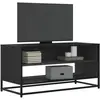 vidaXL Meuble TV noir 91x40x46 cm bois d'ingénierie et métal