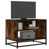 vidaXL Meuble TV chêne fumé 61x40x46 cm bois d'ingénierie et métal
