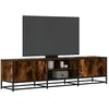 vidaXL Meuble TV chêne fumé 160x35x41 cm bois d'ingénierie et métal