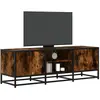 vidaXL Meuble TV chêne fumé 120x35x41 cm bois d'ingénierie et métal