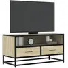 vidaXL Meuble TV chêne sonoma 80x34,5x40 cm bois d'ingénierie et métal