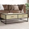 vidaXL Table basse chêne sonoma 100x50x35cm bois d'ingénierie et métal