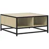 vidaXL Table basse chêne sonoma 60,5x60,5x30cm bois d'ingénierie/métal