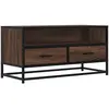 Meuble tv chêne marron 80x34,5x40 cm bois d'ingénierie et métal Vidaxl