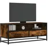 vidaXL Meuble TV chêne fumé 100x34,5x40 cm bois d'ingénierie et métal