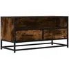 vidaXL Meuble TV chêne fumé 80x34,5x40 cm bois d'ingénierie et métal