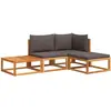 vidaXL Salon de jardin avec coussins 4 pcs bois d'acacia massif