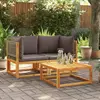 vidaXL Canapés d'angle de jardin et coussins 2pcs bois massif d'acacia