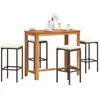 vidaXL Ensemble de bar de jardin 5 pcs marron bois massif acacia rotin