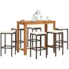 vidaXL Ensemble de bar de jardin 7 pcs marron bois massif acacia rotin