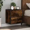 vidaXL Table de chevet murale Chêne fumé 40x31x39,5 cm