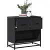 vidaXL Table de chevet noir 60x31x60 cm bois d'ingénierie et métal