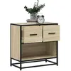 vidaXL Table de chevet chêne sonoma 60x31x60 cm bois ingénierie métal