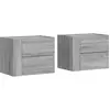 vidaXL Tables de chevet murales 2 pcs sonoma gris 45x30x35 cm