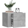 vidaXL Table de chevet murale gris béton 45x30x35 cm