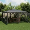 vidaXL Tente de fête avec 8 parois latérales en maille anthracite 4x4m