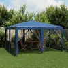 vidaXL Tente de fête avec 8 parois latérales en maille bleu 4x4m PEHD