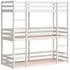 vidaXL Lit superposé triple blanc 90x190 cm bois de pin massif