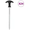 vidaXL Piquets de tente 24 pcs 17 cm Ø7 mm acier galvanisé