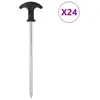 vidaXL Piquets de tente 24 pcs 20 cm Ø7 mm acier galvanisé