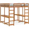 vidaXL Lit superposé et bureau et échelle 160x200cm bois de pin massif