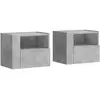vidaXL Tables de chevet murales 2 pcs gris béton 45x30x35 cm