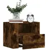 vidaXL Table de chevet murale chêne fumé 45x30x35 cm