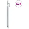 vidaXL Piquets de tente 24pcs en forme de V 24cm Ø20mm acier galvanisé