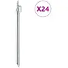 vidaXL Piquets de tente 24 pcs forme de V 29,5cm Ø20mm acier galvanisé