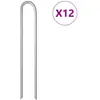 vidaXL Piquets de tente 12pcs en forme de U 37cm Ø10mm acier galvanisé