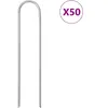 vidaXL Piquets de sol en forme de U 50 pcs 15x3,5 cm acier galvanisé