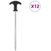 vidaXL Piquets de tente 12 pcs 20 cm Ø7 mm acier galvanisé