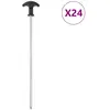 vidaXL Piquets de tente 24 pcs 30 cm Ø7 mm acier galvanisé
