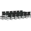 vidaXL Ensemble à manger de jardin 17 pcs noir textilène