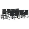 vidaXL Ensemble à manger de jardin 13 pcs noir textilène