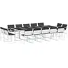 vidaXL Ensemble à manger de jardin avec coussins 15pcs blanc textilène