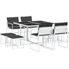 vidaXL Ensemble à manger de jardin avec coussins 9 pcs blanc textilène