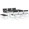 vidaXL Ensemble à manger de jardin avec coussins 11pcs blanc textilène
