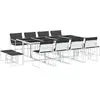 vidaXL Ensemble à manger de jardin avec coussins 13pcs blanc textilène