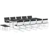 vidaXL Ensemble à manger de jardin avec coussins 15pcs blanc textilène