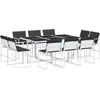 vidaXL Ensemble à manger de jardin avec coussins 11pcs blanc textilène