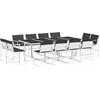 vidaXL Ensemble à manger de jardin avec coussins 13pcs blanc textilène