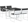 vidaXL Ensemble à manger de jardin avec coussins 5 pcs blanc textilène