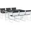 vidaXL Ensemble à manger de jardin avec coussins 7 pcs blanc textilène