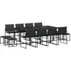 vidaXL Ensemble à manger de jardin avec coussins 13 pcs noir textilène