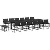 vidaXL Ensemble à manger de jardin avec coussins 17 pcs noir textilène