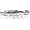 vidaXL Ensemble à manger de jardin avec coussins 13pcs blanc textilène