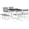 vidaXL Ensemble à manger de jardin avec coussins 9 pcs blanc textilène