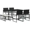 vidaXL Ensemble à manger de jardin 9pcs coussins noir résine tressée