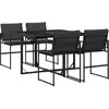 vidaXL Ensemble à manger de jardin avec coussins 5 pcs noir textilène